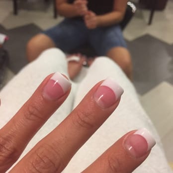 Phoenix Nails & Spa - My usual, dark pink and white tip solar.. Only with terry - Nail Salons Near Me - Houston, Texas