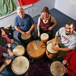 Latin Percussion and Drum Set Lessons - Having fun playing music together.
