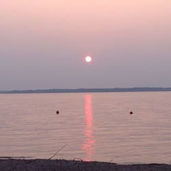 Petenwell County Park - Sunset over Lake Petenwell from the beach.