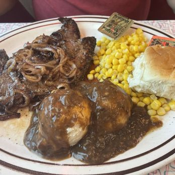 Kroll's Diner - Dried out liver and onions drowning in tasteless gravy - German Near Me - Fargo, North Dakota