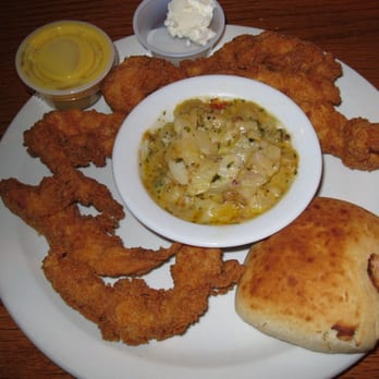 JT's Grill - Chicken Strip Dinner with Cheesy Potato salad - American Near Me - De Soto, Kansas JT's Grill - Chicken Strip Dinner with Cheesy Potato salad - American Near Me - De Soto, Kansas