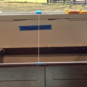 Cabinets To Go - Kitchen sink cabinet not centered on the window, Off by 2 inches. - Kitchen & Bath Near Me - Marietta, Georgia Cabinets To Go - Kitchen sink cabinet not centered on the window, Off by 2 inches. - Kitchen & Bath Near Me - Marietta, Georgia