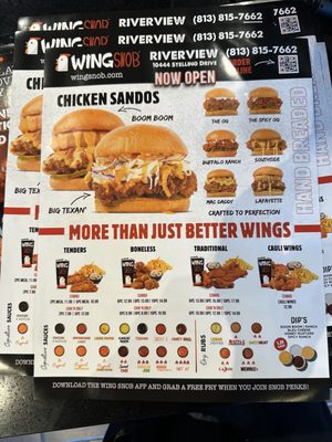 Menu photo 1 Wing Snob Riverview, FL