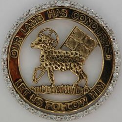 C Cravens & Company - MORAVIAN SEAL 14K GOLD WITH DIAMOND BEZEL