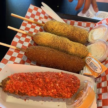 Two Hands Fresh Corn Dogs - We did the set + and add on dog - Korean Near Me - San Diego, California Two Hands Fresh Corn Dogs - We did the set + and add on dog - Korean Near Me - San Diego, California