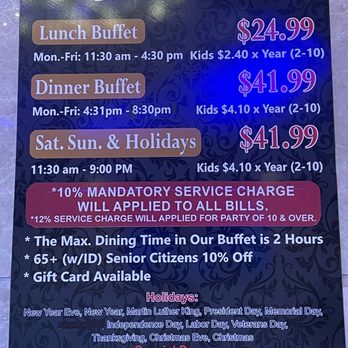 Shiki Seafood Buffet - Pricing (as of our 6/20/25 visit) - Buffets Near Me - Temple City, California Shiki Seafood Buffet - Pricing (as of our 6/20/25 visit) - Buffets Near Me - Temple City, California