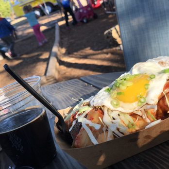 South Fork Fun Food & Brew - Pork Belly Kimchi Fries from Curb and a Iron Balls Beer - Food Trucks Near Me - Georgetown, Texas South Fork Fun Food & Brew - Pork Belly Kimchi Fries from Curb and a Iron Balls Beer - Food Trucks Near Me - Georgetown, Texas