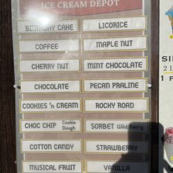 Medora Fudge & Ice Cream Depot - Flavors as of July 12, 2022