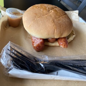 Nearest Green Distillery - Smoked sausage sandwich - Distilleries Near Me - Shelbyville, Tennessee