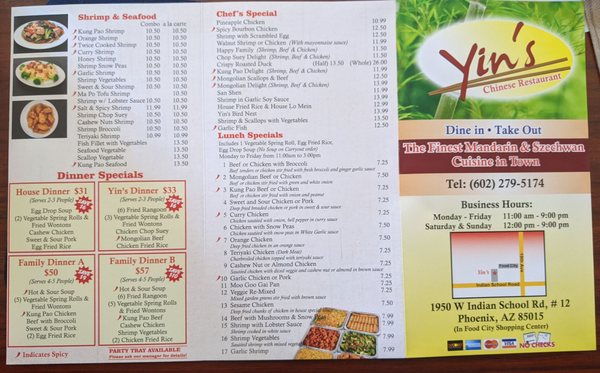 Menu photo 7 Yin's Chinese Resturant Phoenix, AZ Menu photo 7 Yin's Chinese Resturant Phoenix, AZ