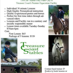 Treasure Coast Stables - Information on our lesson program