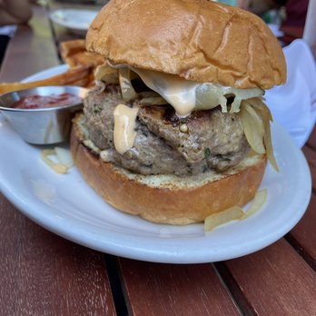 Satis Bistro - Lamb Burger - delicious - Wine Bars Near Me - Jersey City, New Jersey
