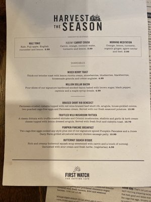 Menu photo 5 First Watch Johnson City, TN