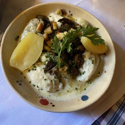 Taverne Katz - Aubergine-based dough boiled, with mushrooms and potatoes.