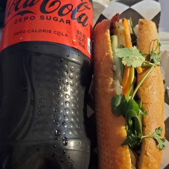 Bon Me Shack - Pork banh mi, coke zero bottle for scale. - Vietnamese Near Me - Sterling, Virginia Bon Me Shack - Pork banh mi, coke zero bottle for scale. - Vietnamese Near Me - Sterling, Virginia
