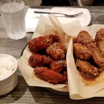 The Chicken On Fire - Regular spicy on the left, soy garlic on the right. - Chicken Wings Near Me - Castro Valley, California The Chicken On Fire - Regular spicy on the left, soy garlic on the right. - Chicken Wings Near Me - Castro Valley, California