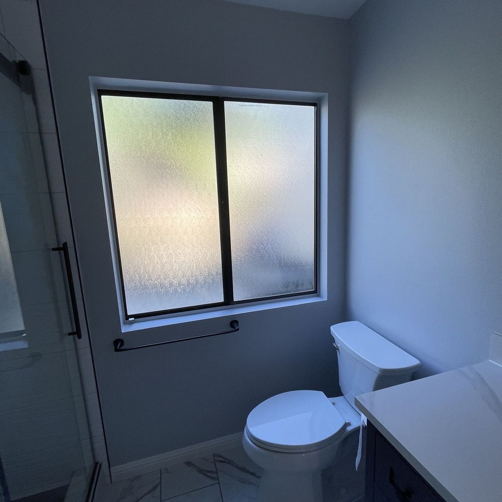 Quality Construction - Bathroom remodel - texturing and painted walls, installation of vanity toilet - tiles floor - Drywall Installation & Repair Near Me - Westminster, California Quality Construction - Bathroom remodel - texturing and painted walls, installation of vanity toilet - tiles floor - Drywall Installation & Repair Near Me - Westminster, California