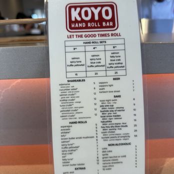 Koyo Hand Roll Bar - Menu - Sushi Bars Near Me - Houston, Texas Koyo Hand Roll Bar - Menu - Sushi Bars Near Me - Houston, Texas