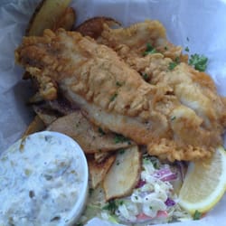 Moby Rick's Seafood - Fish and Chips dinner with Cole Slaw