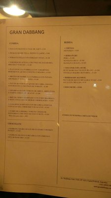 Menu photo 2 Gran Dabbang Buenos Aires, C
