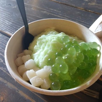 The Block - Honeydew shaved ice with mochi and kiwi poppers - Asian Fusion Near Me - Annandale, Virginia The Block - Honeydew shaved ice with mochi and kiwi poppers - Asian Fusion Near Me - Annandale, Virginia
