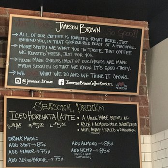 Jameson Brown Coffee Roasters - Menu - Coffee & Tea Near Me - Pasadena, California Jameson Brown Coffee Roasters - Menu - Coffee & Tea Near Me - Pasadena, California