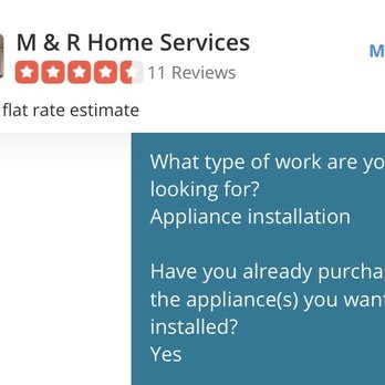 M & R Home Services - I paid him to move my dryer & washer, AND for him to install it at my new house. He moved it but never finished the job. - Plumbing Near Me M & R Home Services - I paid him to move my dryer & washer, AND for him to install it at my new house. He moved it but never finished the job. - Plumbing Near Me