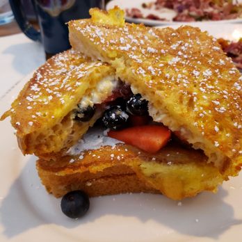 Early Harvest Diner - Red White and Blue French Toast with gluten free bread. - Breakfast & Brunch Near Me - Beverly, Massachusetts