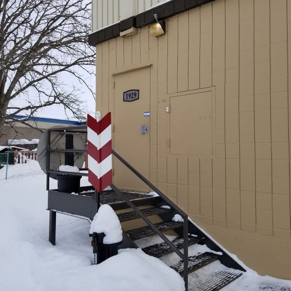 North Metro Model Railroad Club - Entrance in snow - Social Clubs Near Me - Coon Rapids, Minnesota