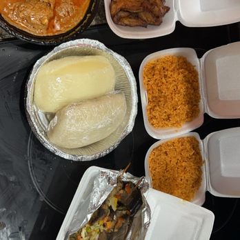Akwaba Restaurant - Beef kabobs, Jallof Rice, cassava fufu, yam fufu, peanut butter soup, fried plantains - African Near Me - Aurora, Colorado Akwaba Restaurant - Beef kabobs, Jallof Rice, cassava fufu, yam fufu, peanut butter soup, fried plantains - African Near Me - Aurora, Colorado