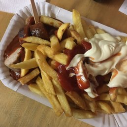 Currywurst with fries
