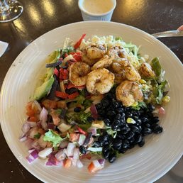Southwest salad with shrimp blackened. Southwest salad with shrimp blackened.