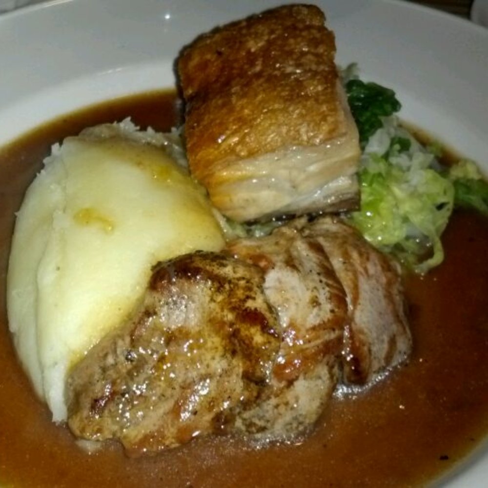 The Oppo Cafe - Pork 2 ways - British Near Me - Stratford Upon Avon, WAR
