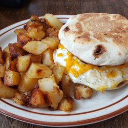Belt In The Eye Diner - Breakfast sandwich and "homies"