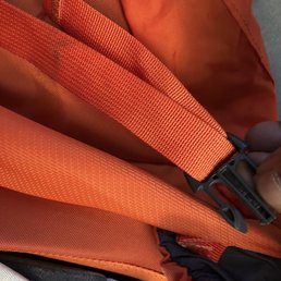 Dirty strap and missing (cut off) buckle. Dirty strap and missing (cut off) buckle.