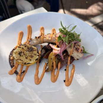 Hacienda Cazadores - Pulpo Sarandeado $11  CHARRED OCTOPUS IN ADOBO SAKE Smoked guajllo aiol + charred lemoa - Mexican Near Me - La Mesa, California