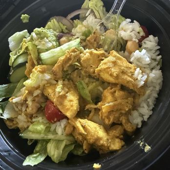 Cafe 33 - Greek garden bowl with some sauced chicken - Coffee & Tea Near Me - Sacramento, California