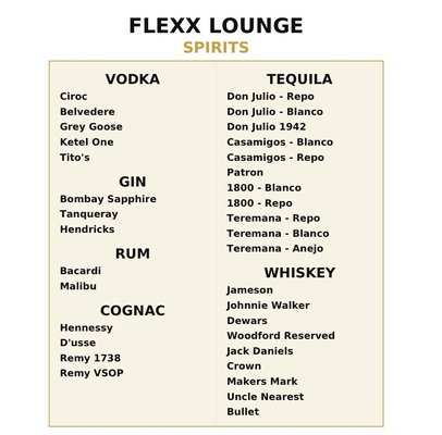 Menu photo 3 Flexx Lounge Missouri City, TX Menu photo 3 Flexx Lounge Missouri City, TX