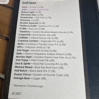 Parkway Pourhouse - Draft beer menu - Cajun/Creole Near Me - Chattanooga, Tennessee Parkway Pourhouse - Draft beer menu - Cajun/Creole Near Me - Chattanooga, Tennessee