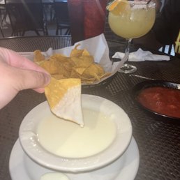 Medium Queso (watery but good) and Medium Texas Margarita
