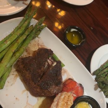LongHorn Steakhouse - Flo's Filet with 4oz. Lobster Tail and double side of asparagus. - Steakhouses Near Me - Norridge, Illinois