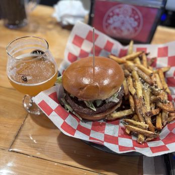 Voodoo Brewing - Burger with truffle fries. - Chicken Wings Near Me - College Station, Texas Voodoo Brewing - Burger with truffle fries. - Chicken Wings Near Me - College Station, Texas