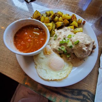 Crossroads Cafe - Country breakfast + side of Ranchero sauce - Cafes Near Me - Joshua Tree, California Crossroads Cafe - Country breakfast + side of Ranchero sauce - Cafes Near Me - Joshua Tree, California