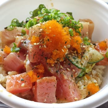 PokiNometry - Poki bowl w/ brown rice, salmon, tuna, yellow tail with a side of dynamite....effn amazing - Japanese Near Me - Anaheim, California PokiNometry - Poki bowl w/ brown rice, salmon, tuna, yellow tail with a side of dynamite....effn amazing - Japanese Near Me - Anaheim, California