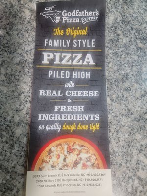 Menu photo 2 Godfather's Pizza Jacksonville, NC Menu photo 2 Godfather's Pizza Jacksonville, NC