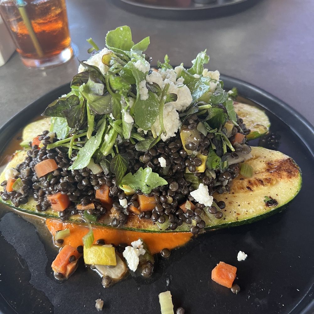 D'Jeet - Stuffed Squash with lentils, feta and watercrest. - New American Near Me - Shrewsbury, New Jersey D'Jeet - Stuffed Squash with lentils, feta and watercrest. - New American Near Me - Shrewsbury, New Jersey