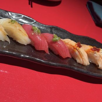 Haii Keii - Assortment of Nigiri's (Engawa, Chutoro, Sake Salmon, Himari) - Sushi Bars Near Me - Houston, Texas Haii Keii - Assortment of Nigiri's (Engawa, Chutoro, Sake Salmon, Himari) - Sushi Bars Near Me - Houston, Texas