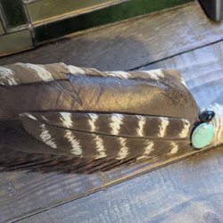 Use stones in many items I make. These are the feathers I've found, so I made a smudge wand.