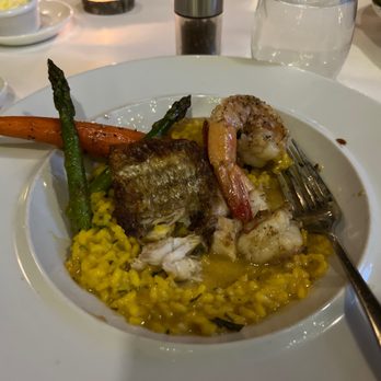 Cochon on 2nd - Rock fish with large shrimp, Carrot asparagus with a saffron risotto ... yummmm - Diners Near Me - Williamsburg, Virginia