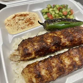 Mangal - Chicken lula kebab with rice. - Mediterranean Near Me - Los Angeles, California Mangal - Chicken lula kebab with rice. - Mediterranean Near Me - Los Angeles, California